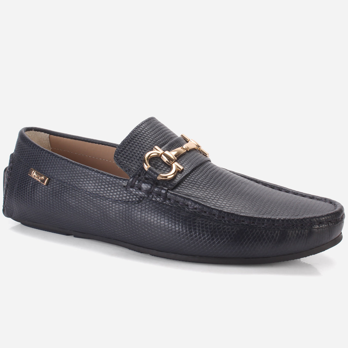 Men's "NAUTIAL" Leather Buckled Moccasins Shoes Unze London