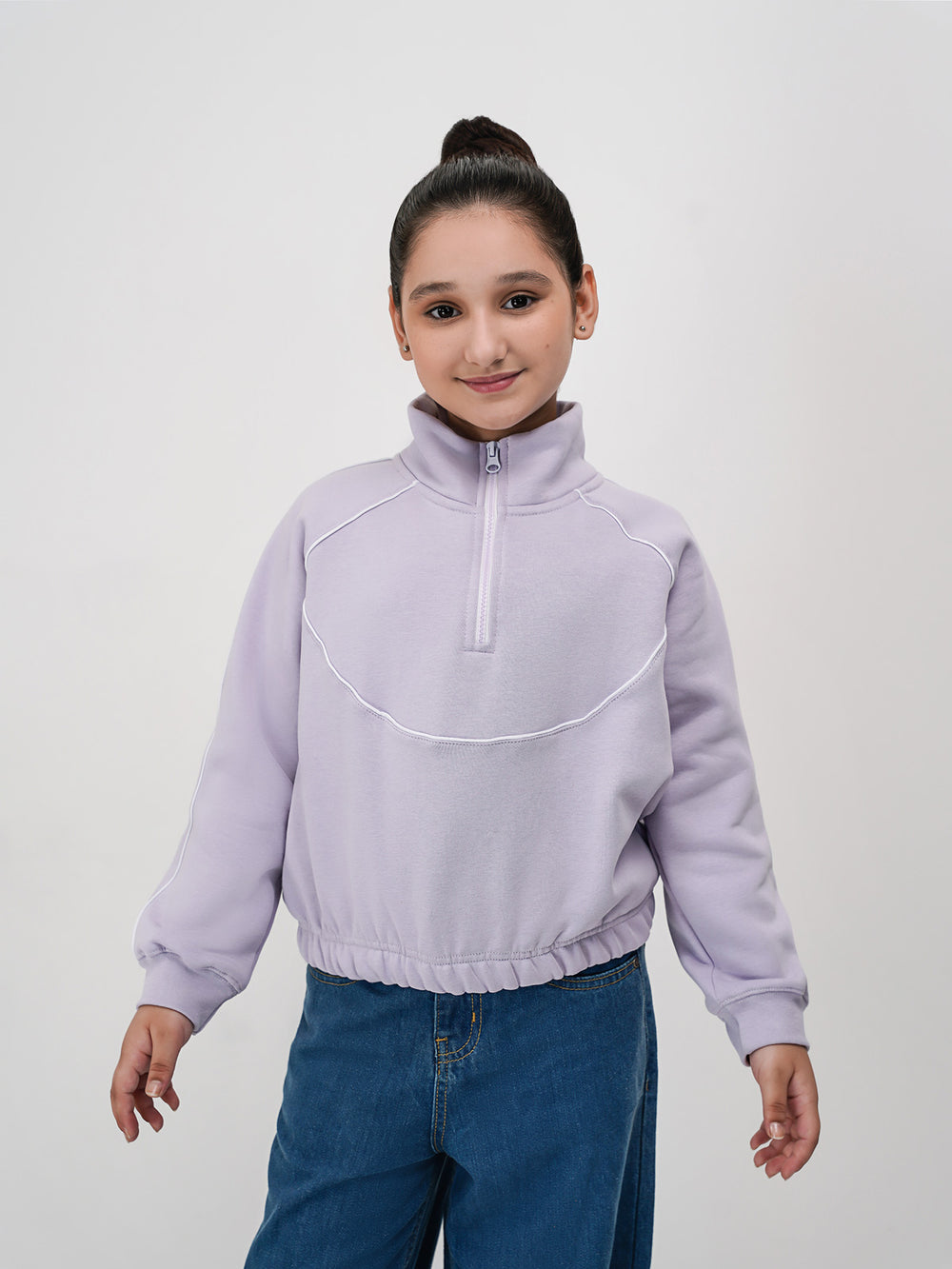 "KENDENCE" Zipper Fleece Sweatshirt