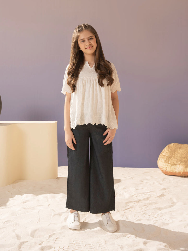 "OLETA" Plazo Fit Denim Jeans