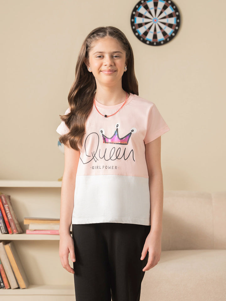 "EILEEN" Cut & Sew Jersey T-Shirt