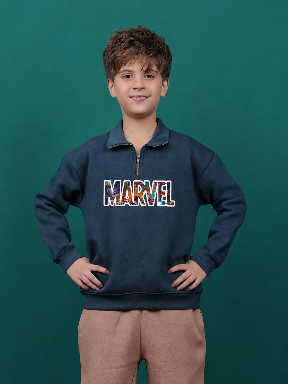 "DEWITT" Half Zipper Drop Shoulder Fleece Sweatshirt