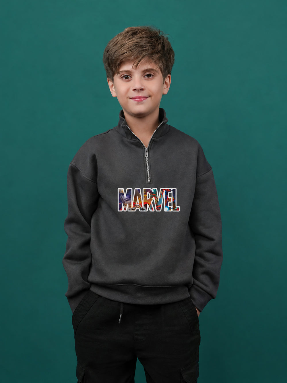 "DEWITT" Half Zipper Drop Shoulder Fleece Sweatshirt