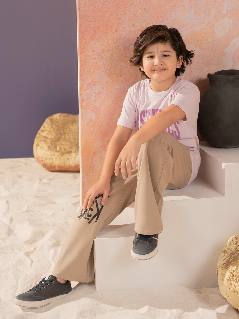 "JASIAH" Graphic Regular Fit Terry Trouser