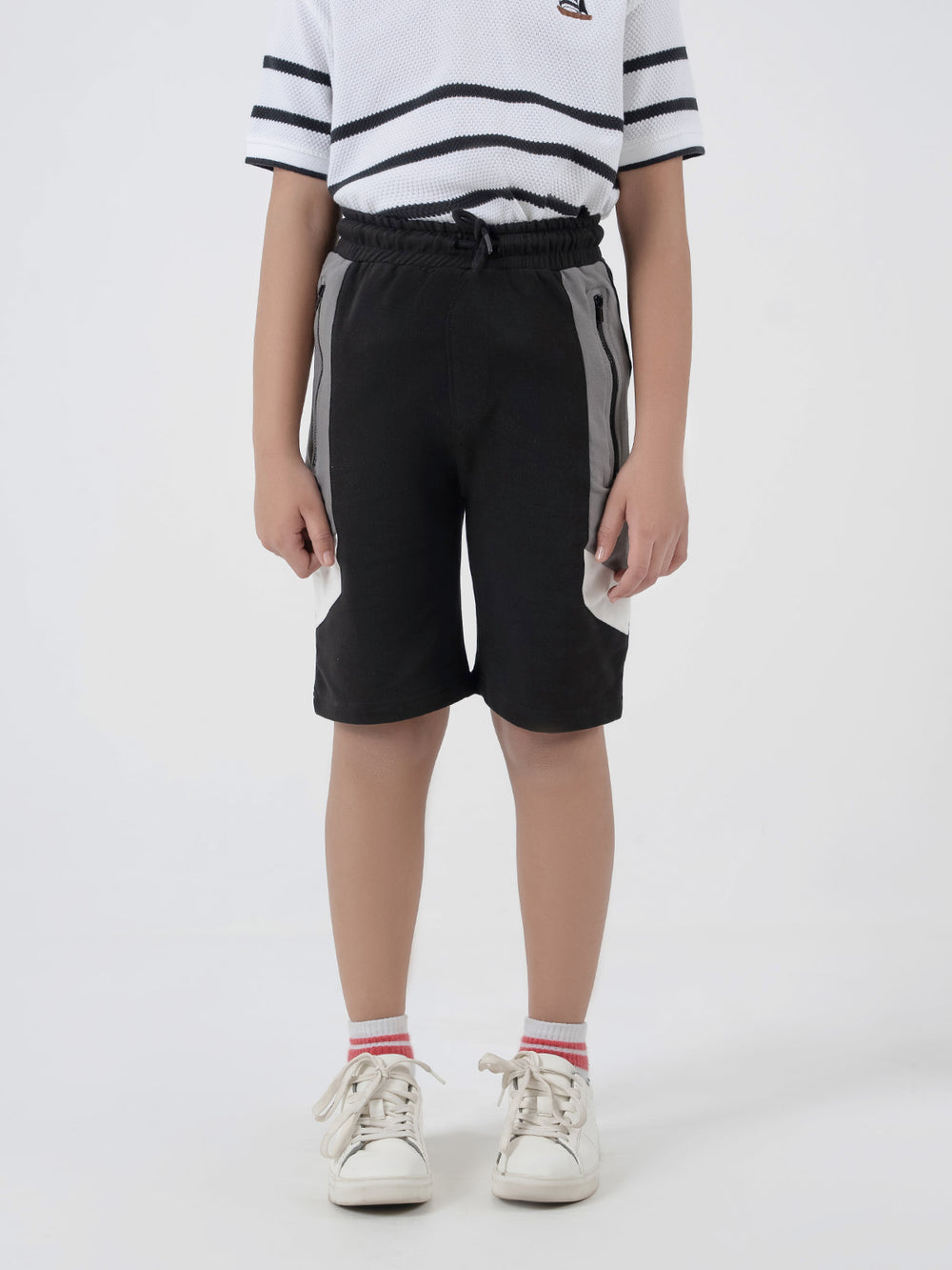 "PRIYAN" Cut & Sew Regular Fit Knits Shorts