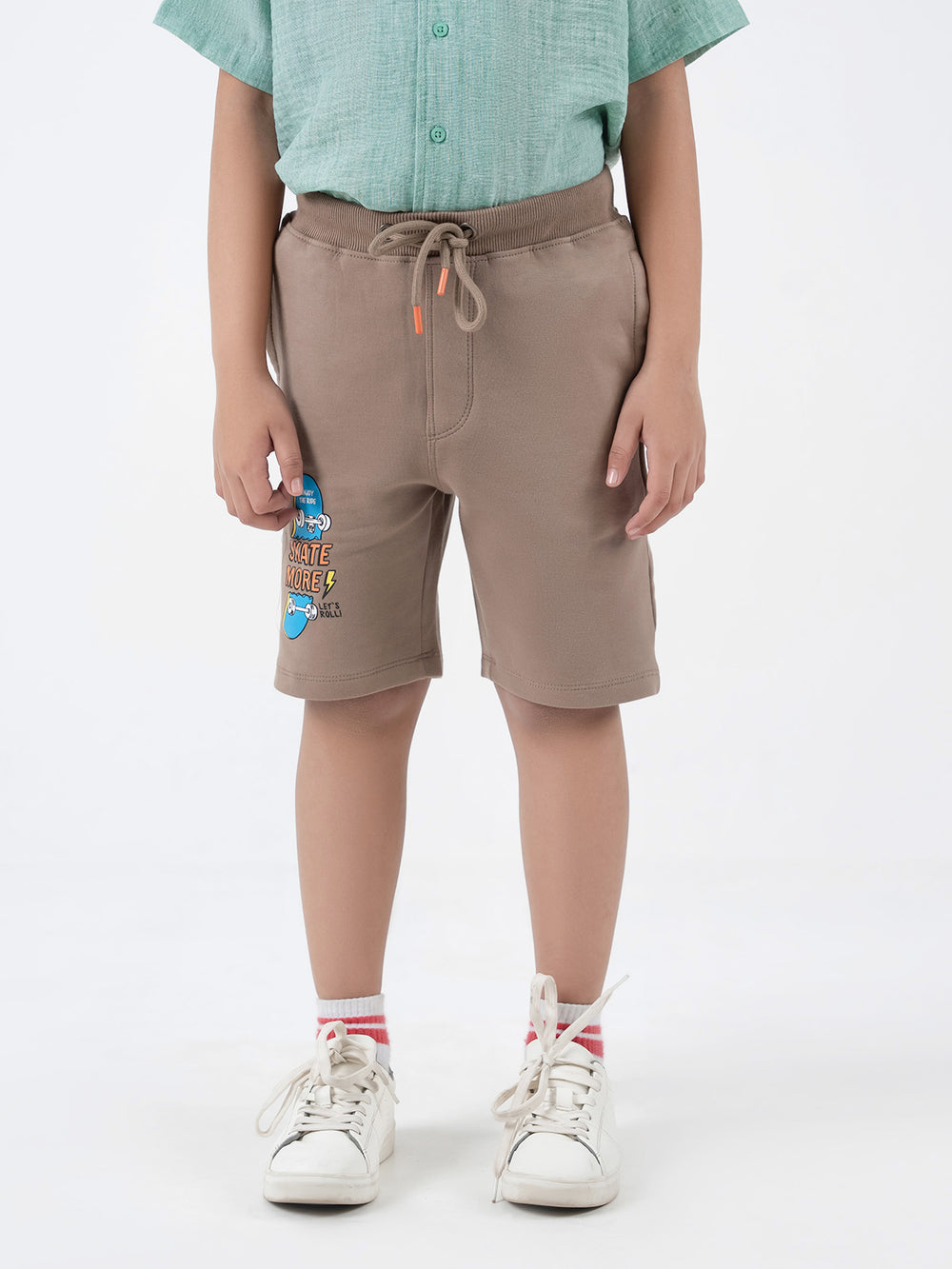 "ELIJAH" Graphic Regular Fit Knits Shorts