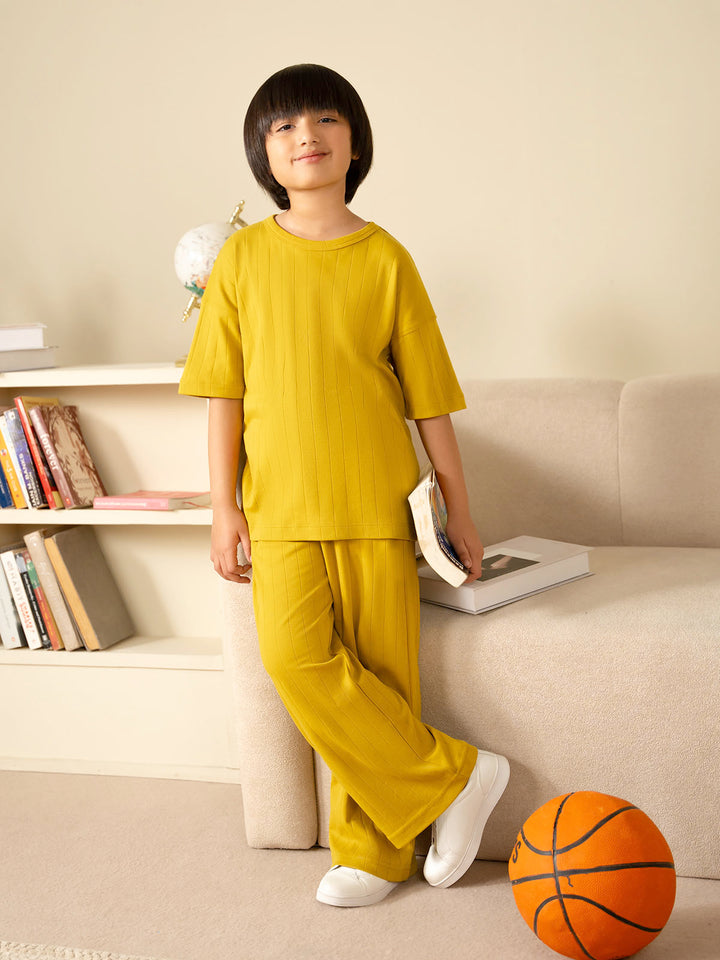 "CISCO" Regular Fit Textured Co-Ord Set