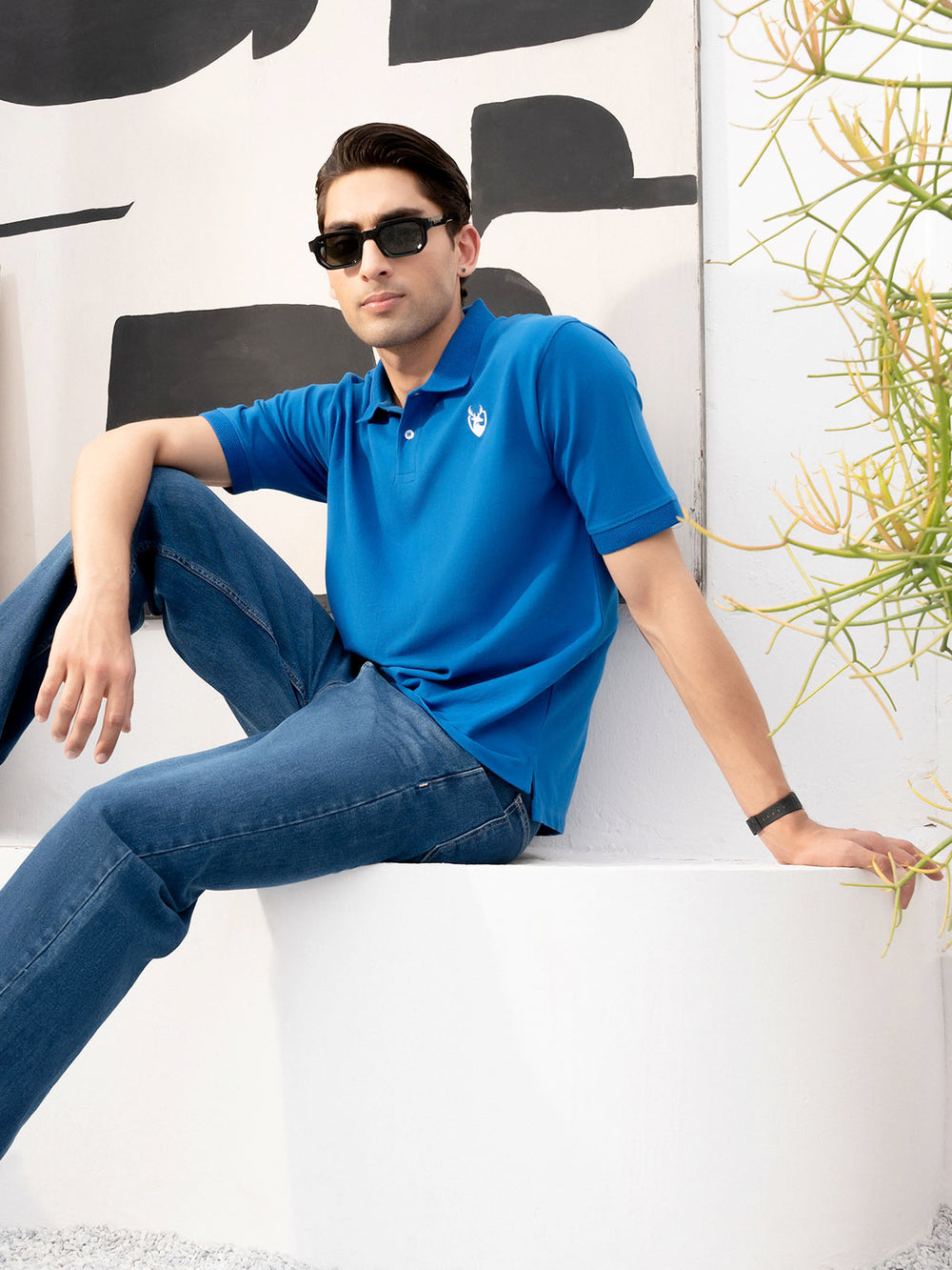 "WALKER" Jacquard Collar Polo Shirt