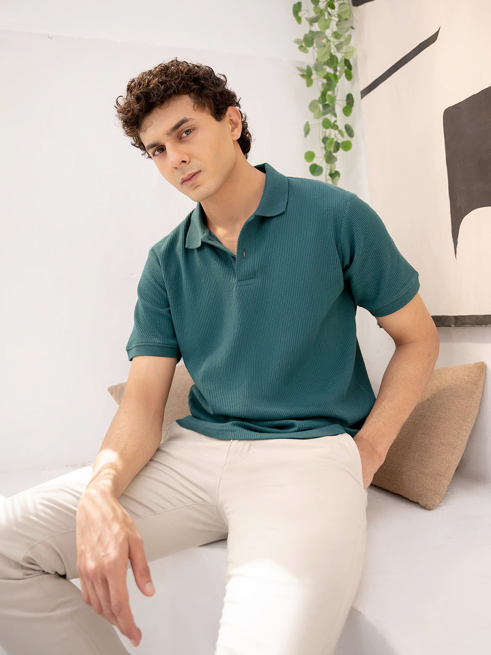"CHRISTO" Regular Fit Jacquard Polo Shirt