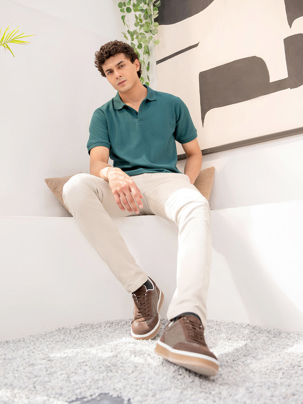 "CHRISTO" Regular Fit Jacquard Polo Shirt