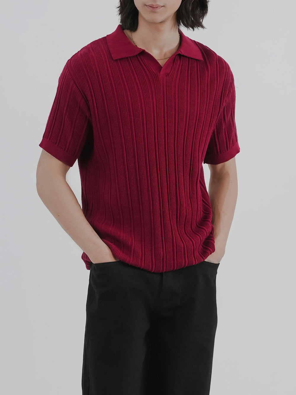 "DAMIEN" Regular Fit Knitted Polo Shirt
