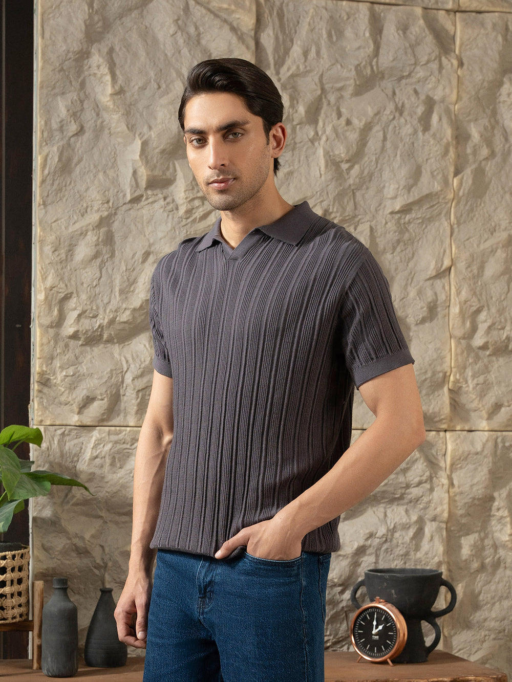 "DAMIEN" Regular Fit Knitted Polo Shirt