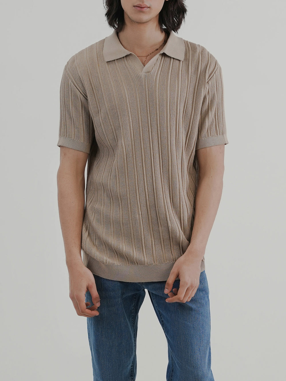 "DAMIEN" Regular Fit Knitted Polo Shirt