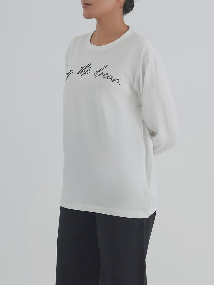 "ERSEN" Embroidery Regular T-Shirt
