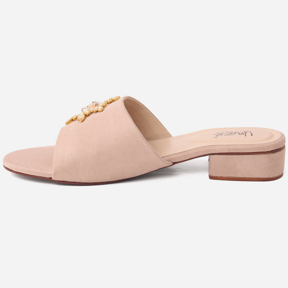 Women "ATURA" Slip On Diamante Slippers Unze London