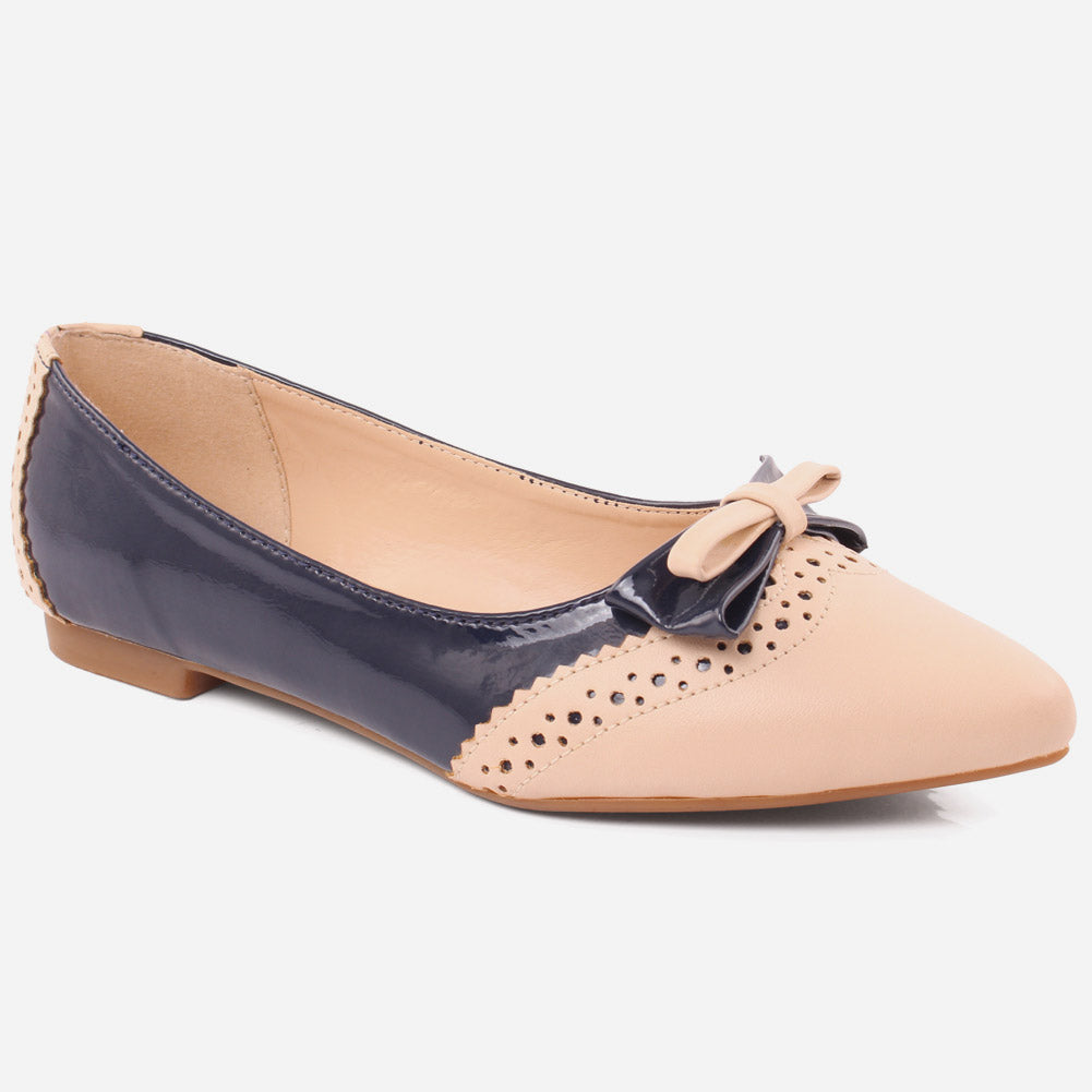 WOMEN "MILA" SOPHISTICATED TWO TONE SLIP ON SHOES – Unze London