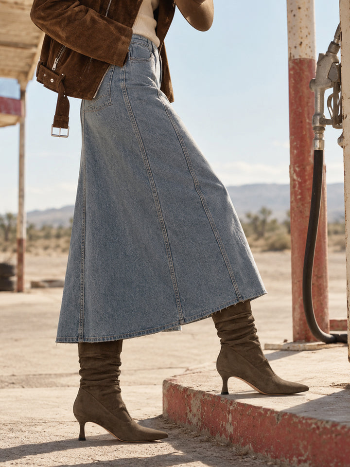 Women "HATTIE" Stylish Louis Heel Long Boots