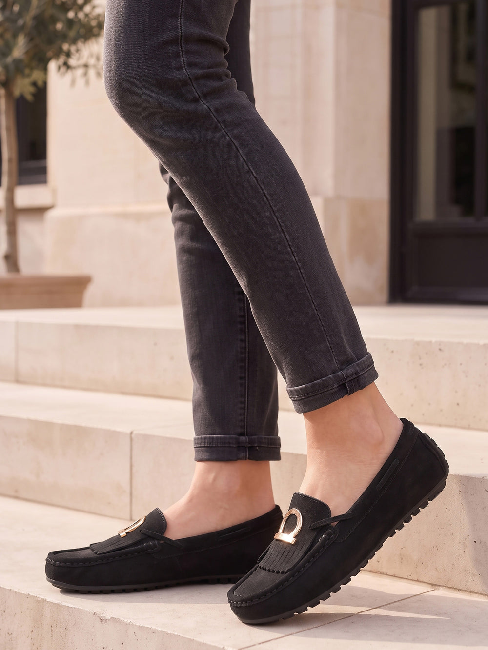 Women "PRESTON" Premium Buckled Moccasins