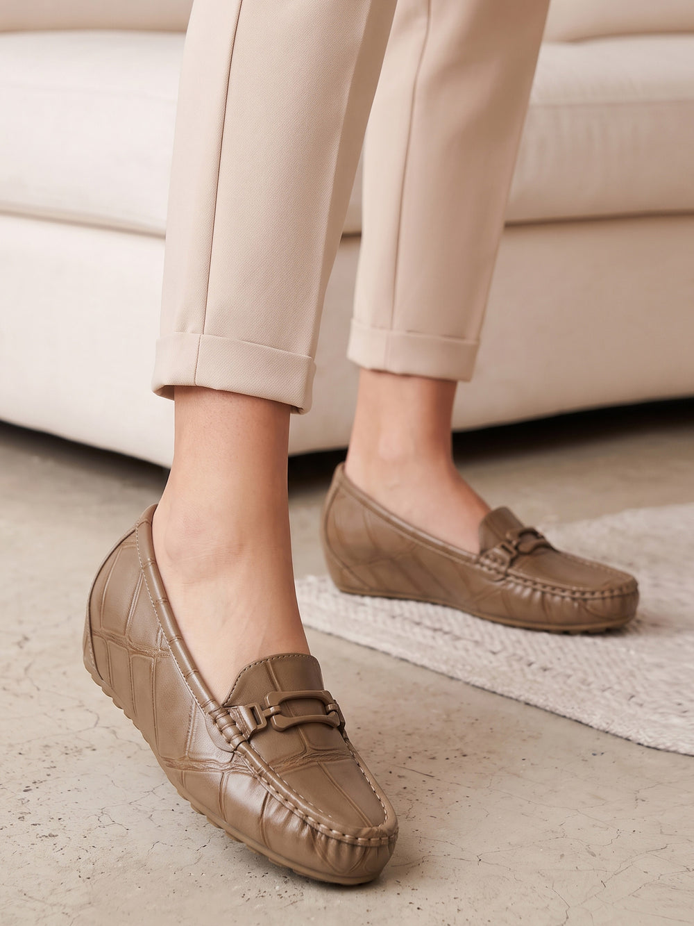 Women "AADRITA" Casual Wedge Heel Moccasins