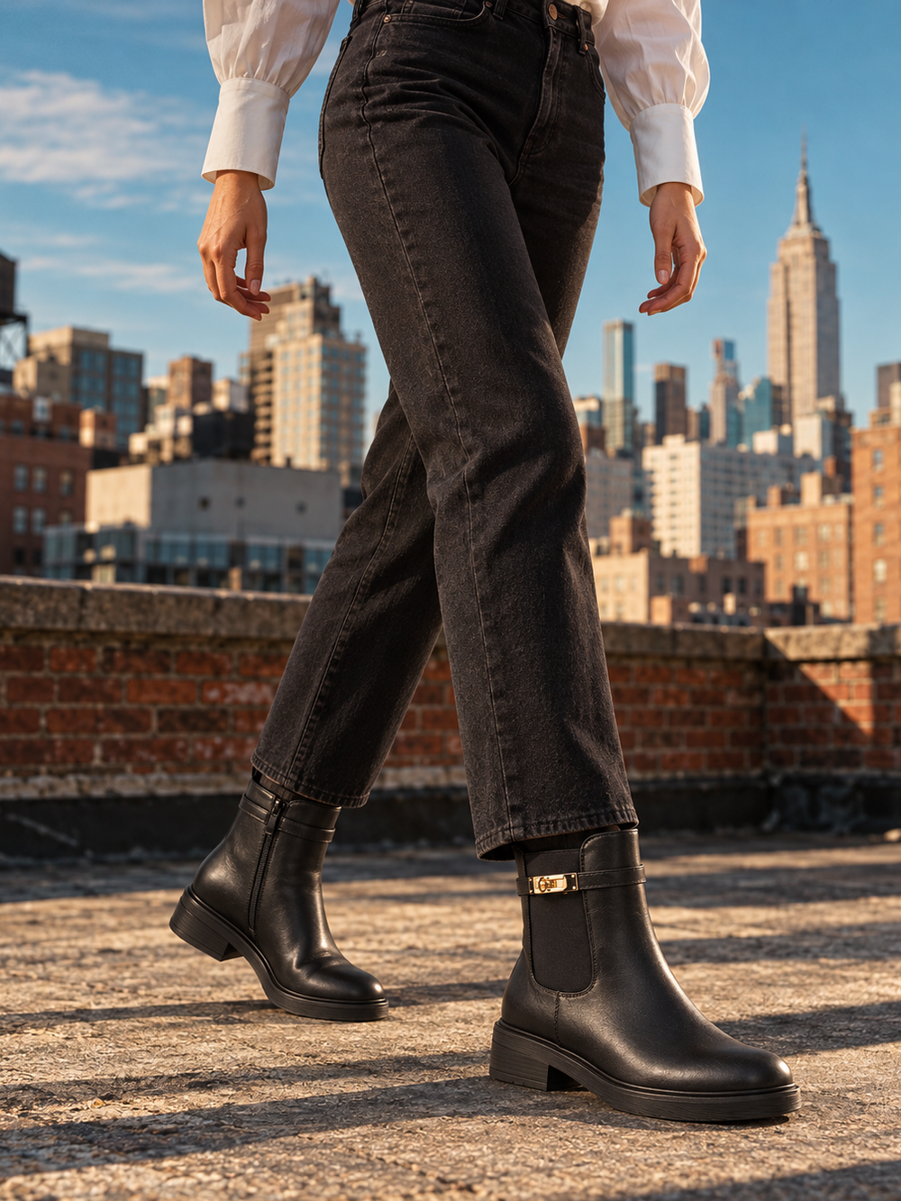 Women "TISHA" Buckle Detail Ankle Boots