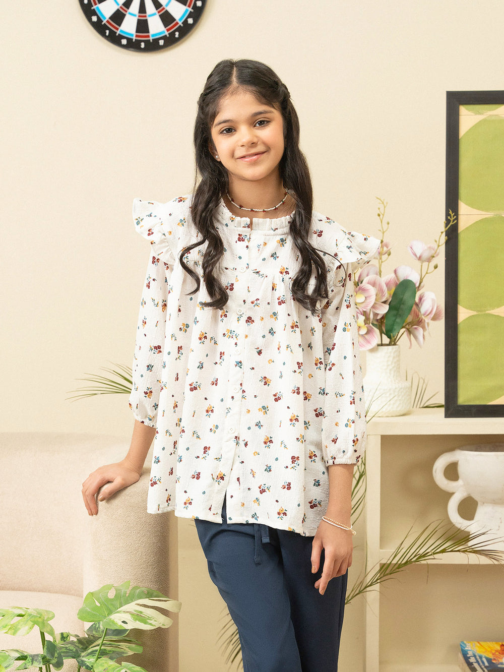 "CURTIS" Printed Regular Fit Cotton Top