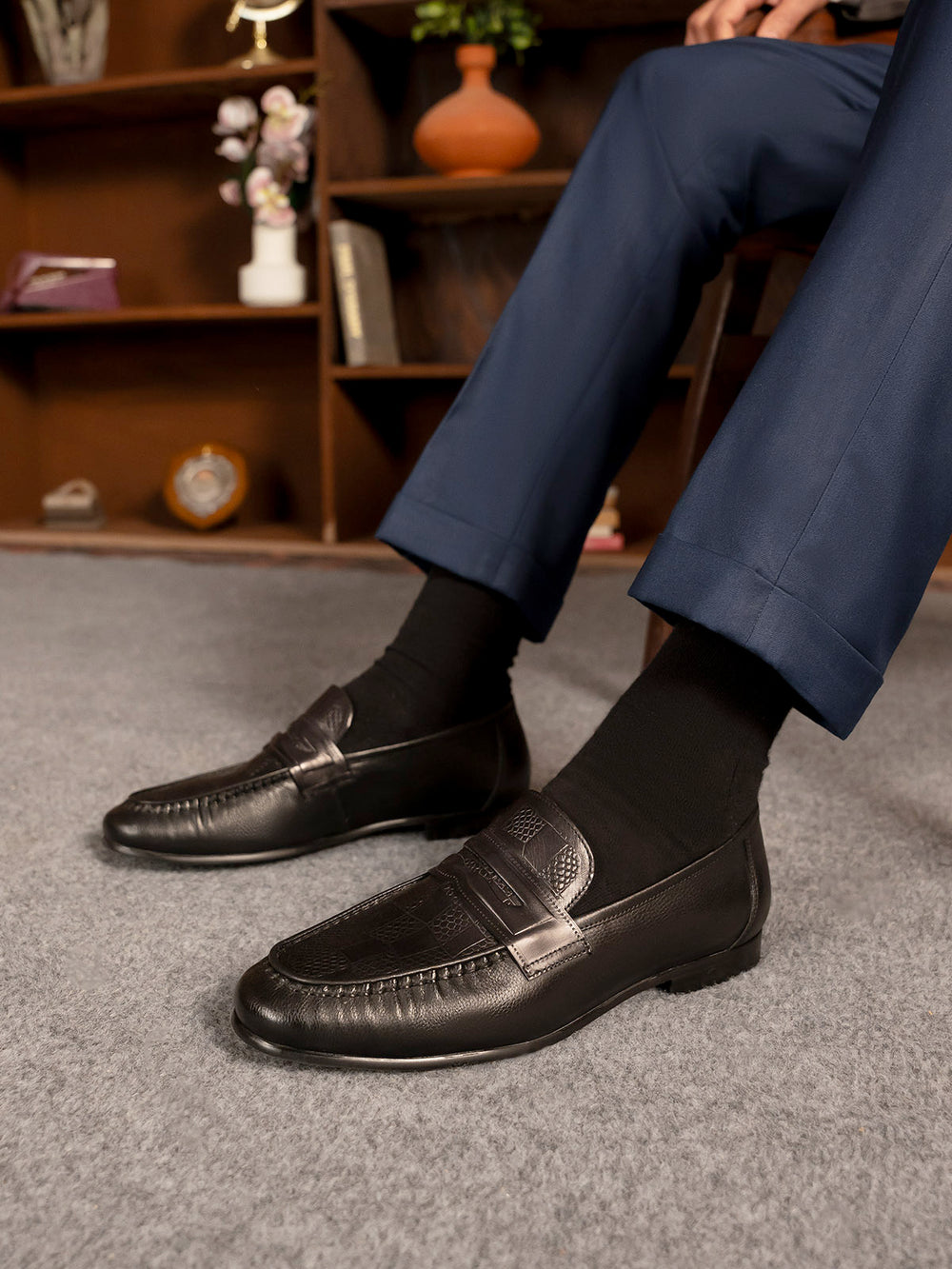 Men "GLINDA" Premium Leather Formal Slip On Shoes