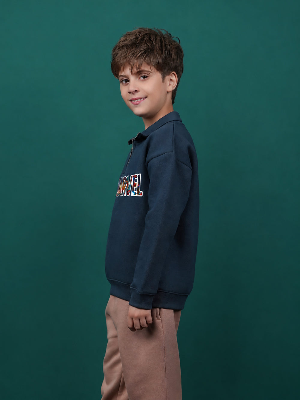 "DEWITT" Half Zipper Drop Shoulder Fleece Sweatshirt
