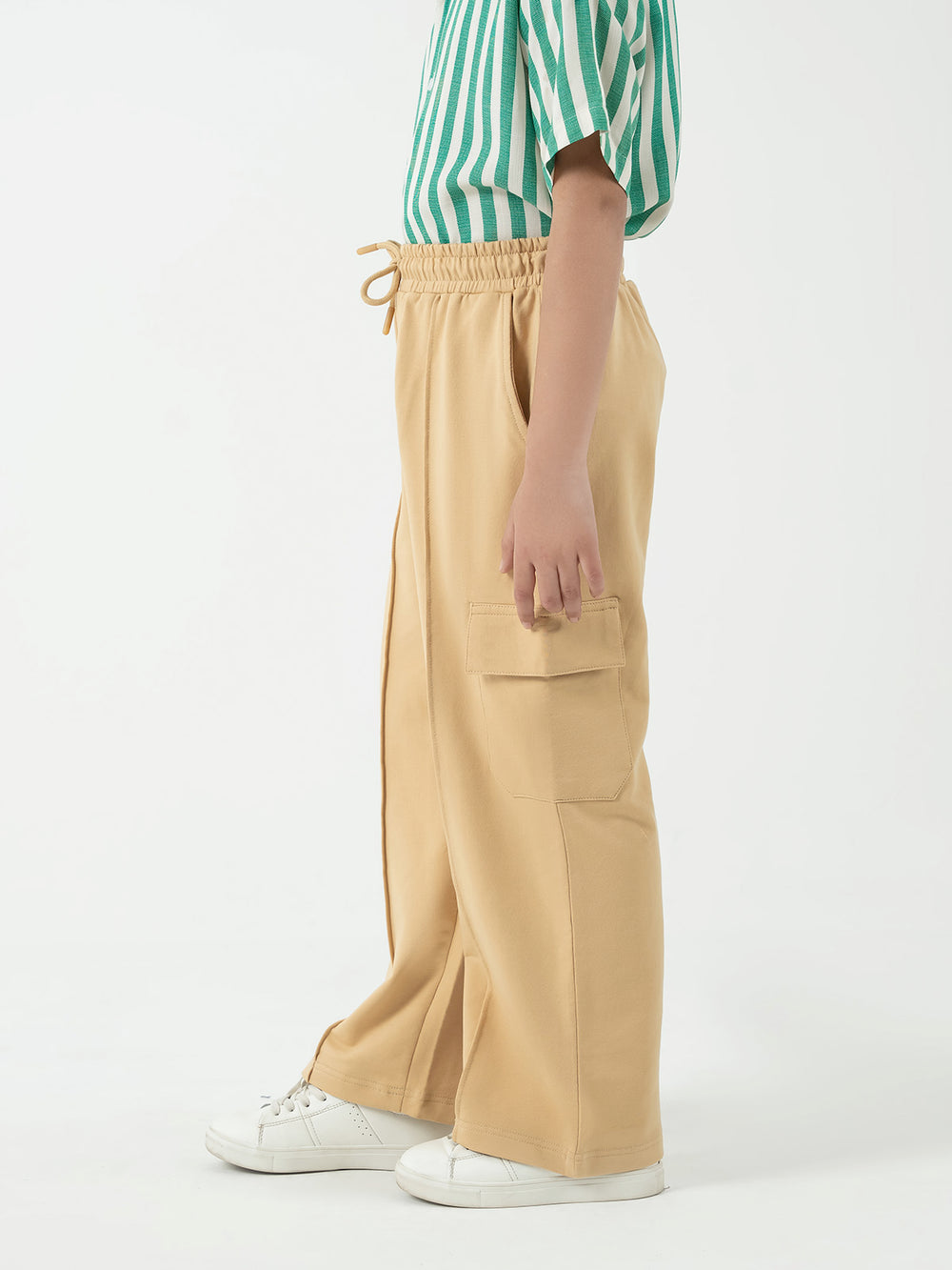 "PAIGE" Loose Fit Cargo Terry Trouser