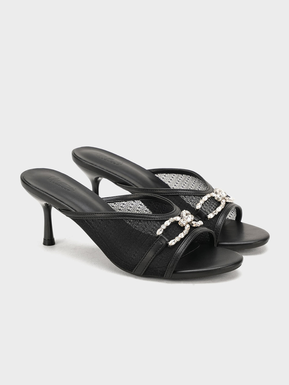 Women "ARELY" Elegant Mesh Heel Sandals