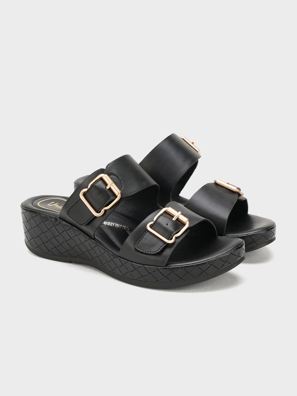 Womens "CORONNA" Stylish Buckle Slippers