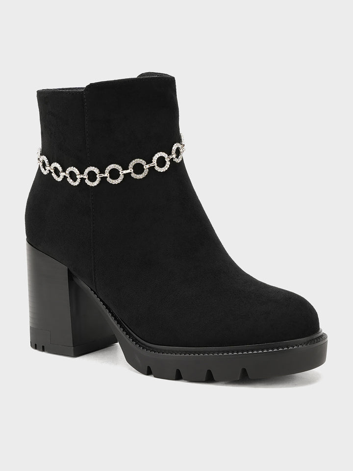 Women "FOLAMI" Stylish Chain Ankle Boots