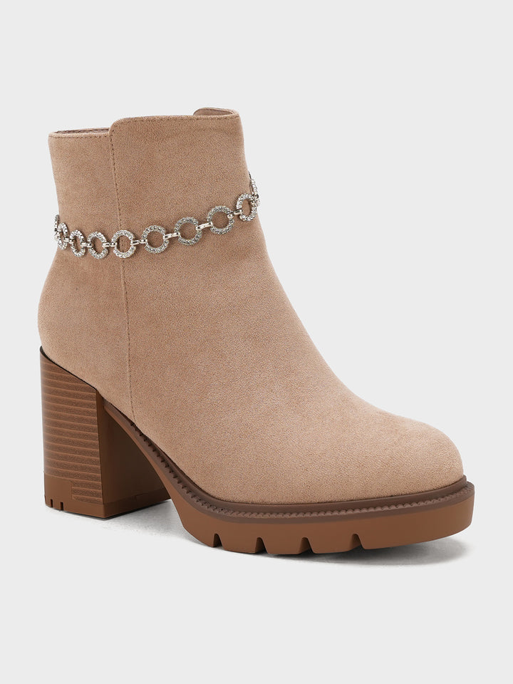 Women "FOLAMI" Stylish Chain Ankle Boots