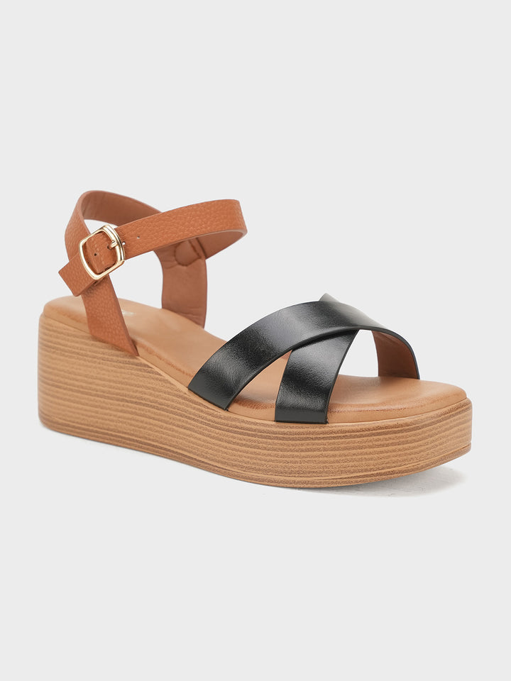 Women "ZENA" Smart Wedge Buckle Sandals