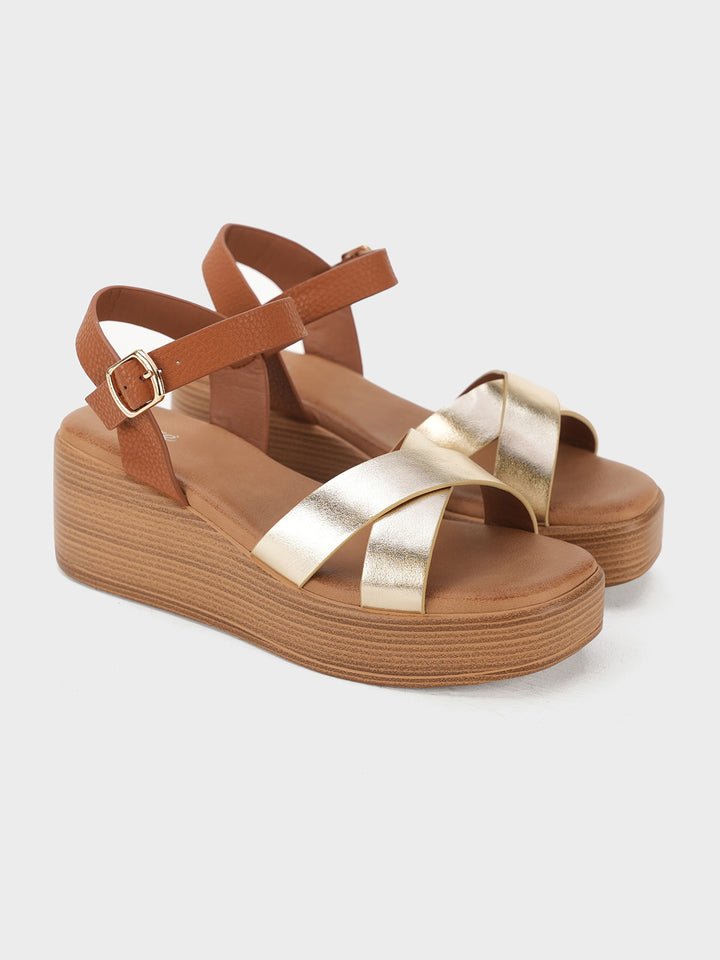 Women "ZENA" Smart Wedge Buckle Sandals