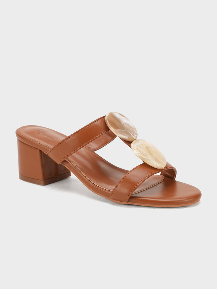 Women "CAITLIN" Slip On Block Heel Sandals