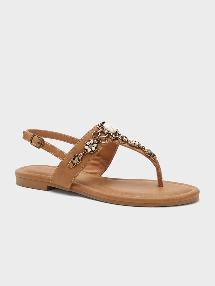 Women "SIMONE" Glamour Fancy Flat Sandals