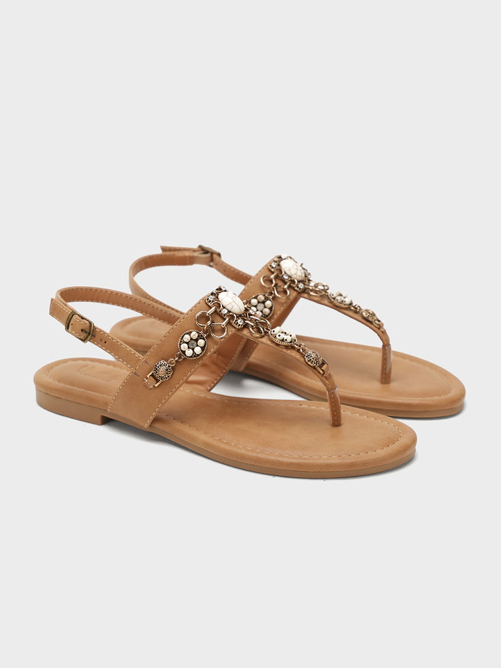 Women "SIMONE" Glamour Fancy Flat Sandals
