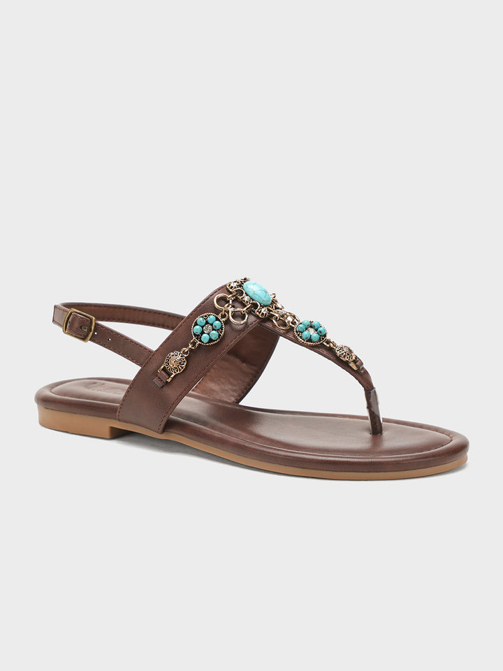 Women "SIMONE" Glamour Fancy Flat Sandals