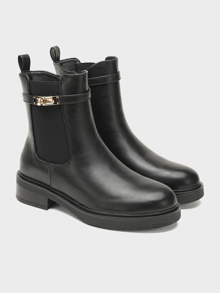 Women "TISHA" Buckle Detail Ankle Boots