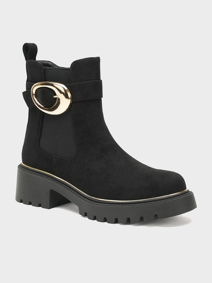 Women "AAINA" side buckle detail Ankel Boots