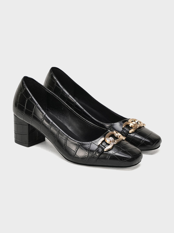 Women "RISHITA" Block Heel Court Shoes
