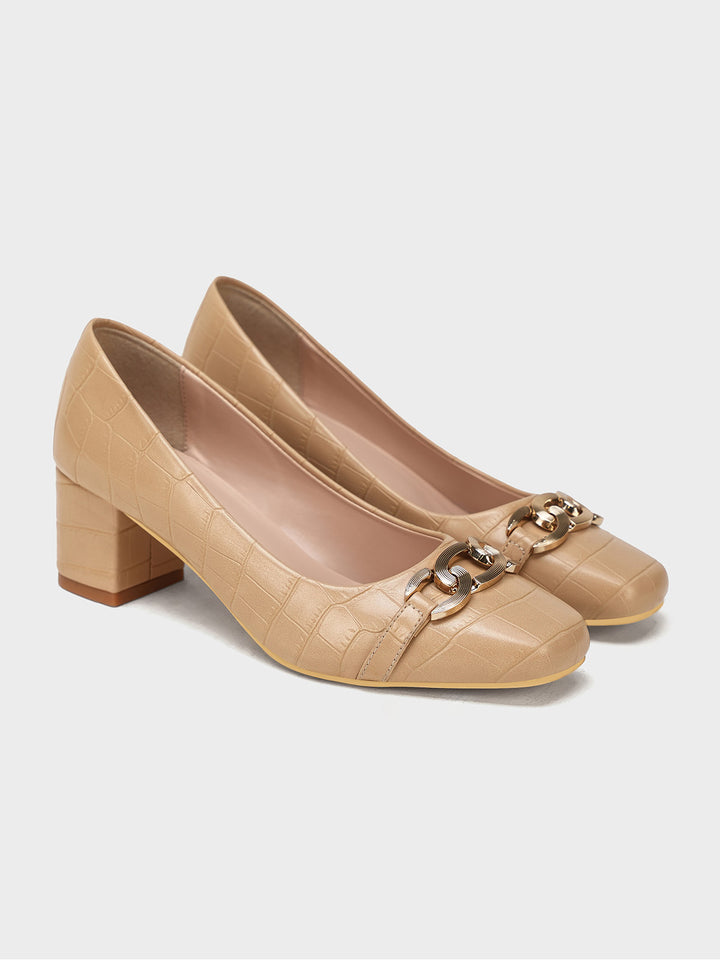 Women "RISHITA" Block Heel Court Shoes