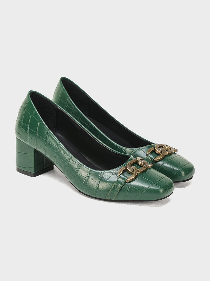 Women "RISHITA" Block Heel Court Shoes