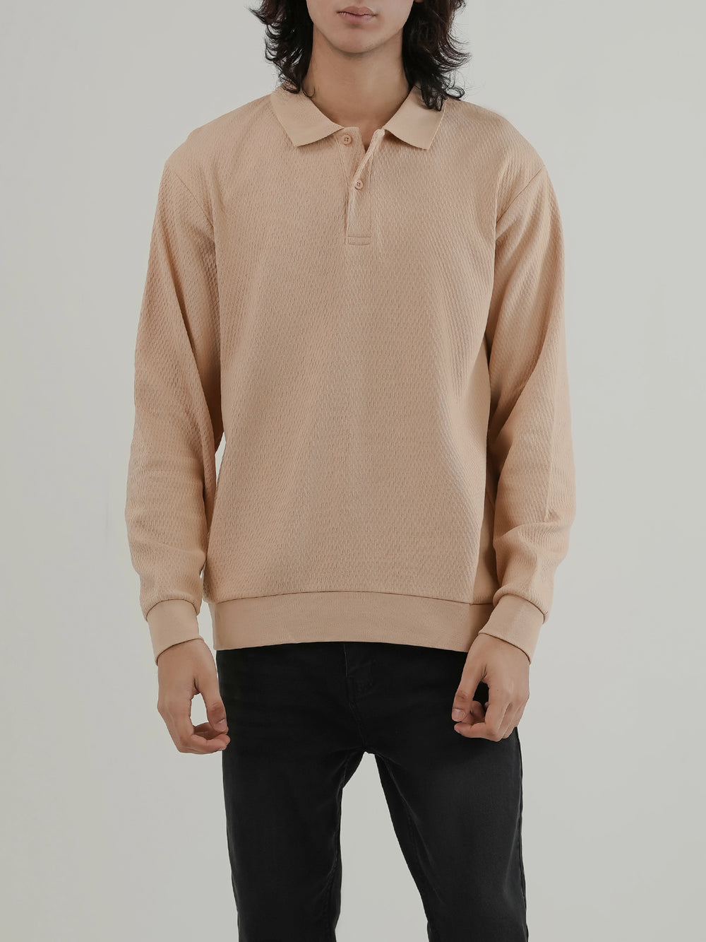 "CHARLIE" Textured Fleece Sweatshirt