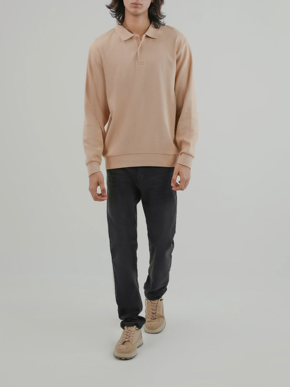 "CHARLIE" Textured Fleece Sweatshirt