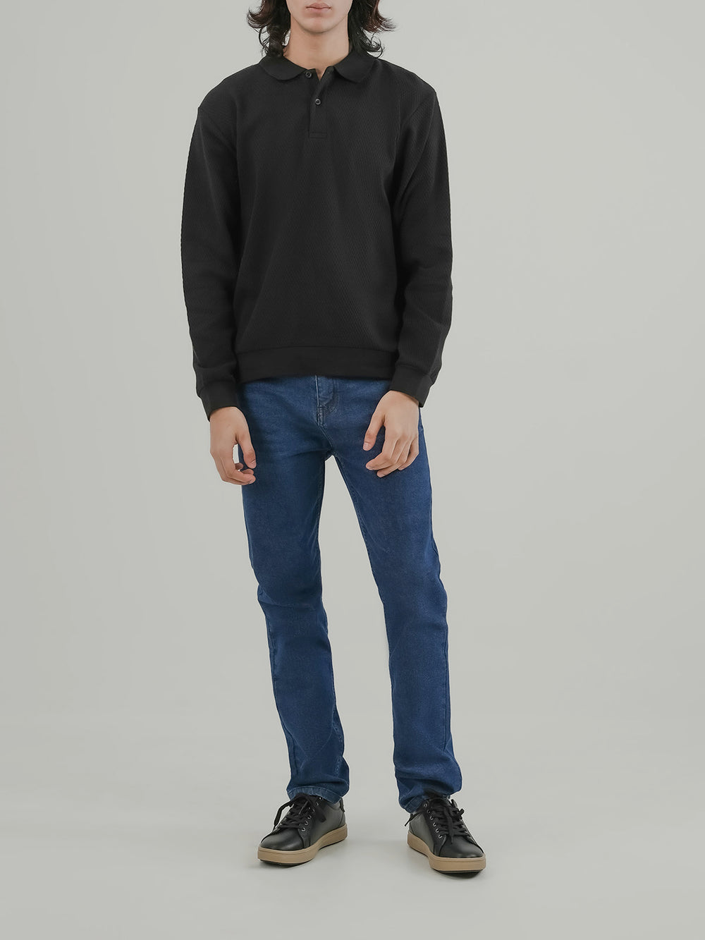 "CHARLIE" Textured Fleece Sweatshirt