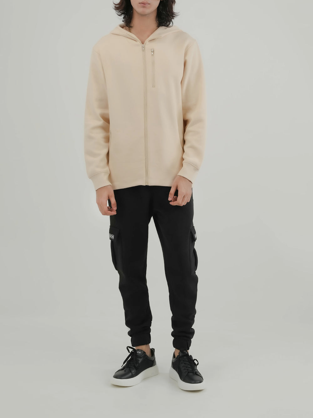 "BERYL" Zipper Regular Fit Fleece Hoodie
