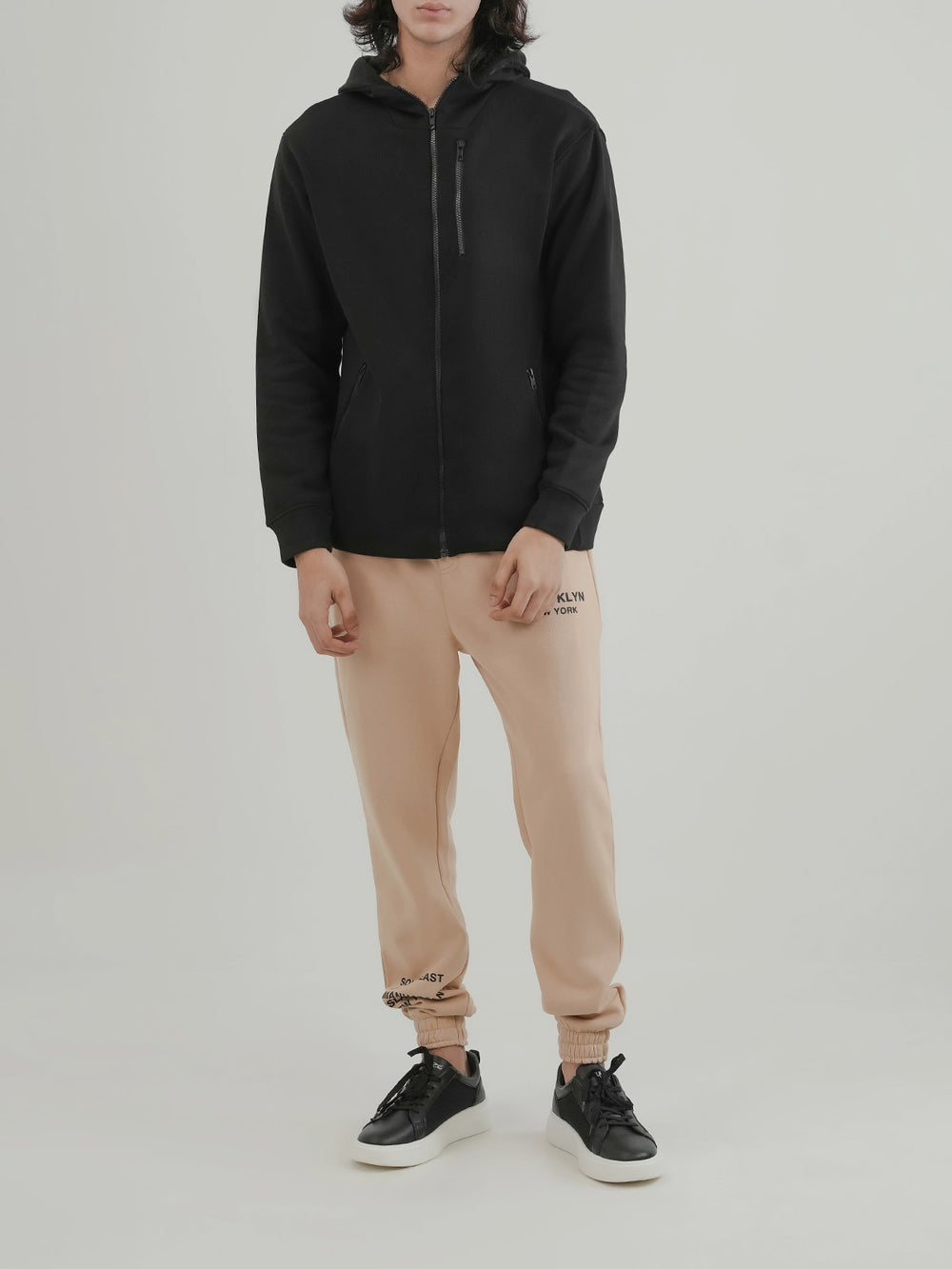 "BERYL" Zipper Regular Fit Fleece Hoodie