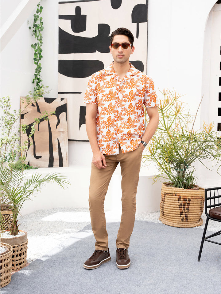 "VAEH" Printed Regular Fit Casual Shirt