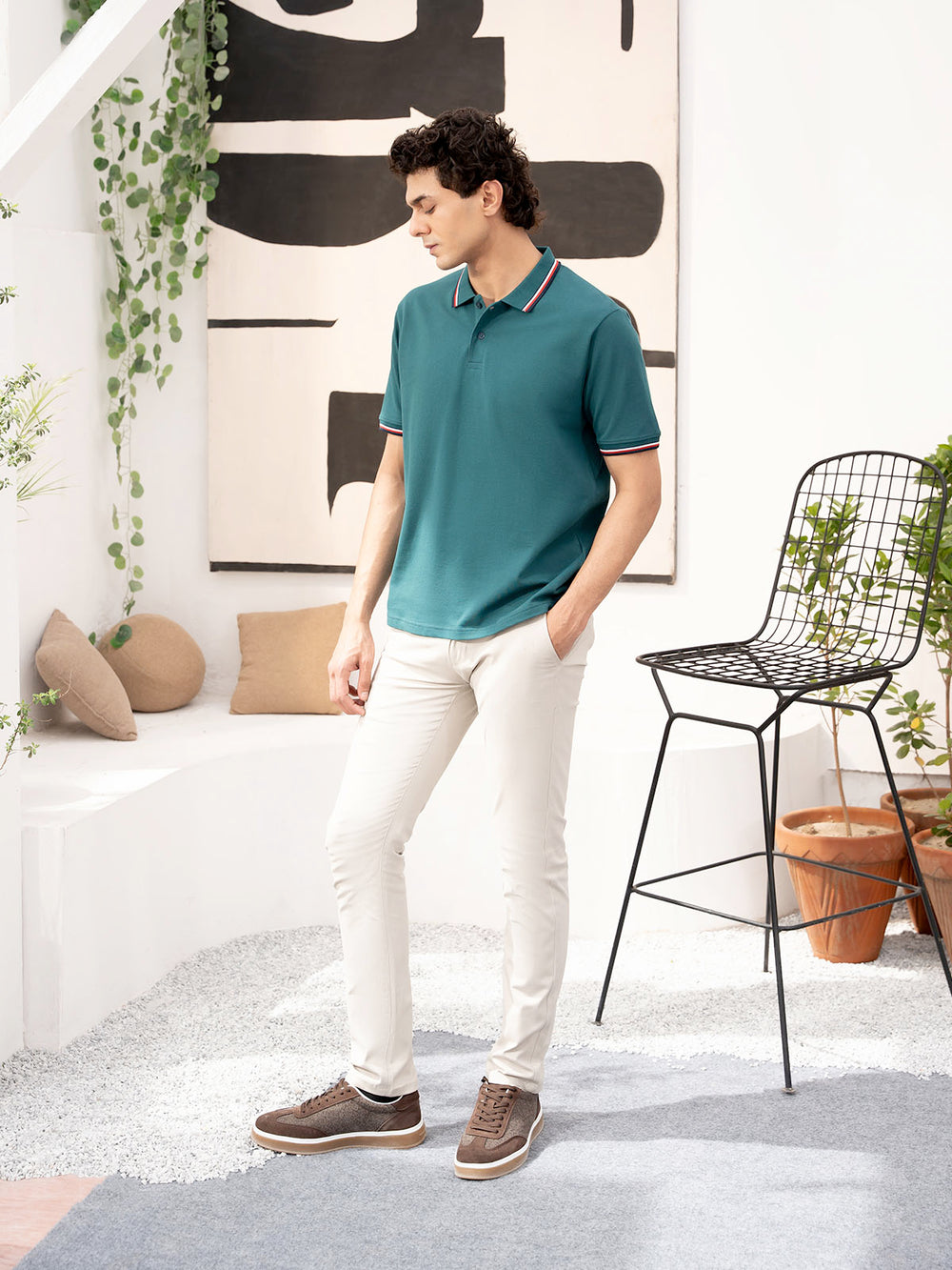 "ABELLE" Regular Fit Pique Polo Shirt