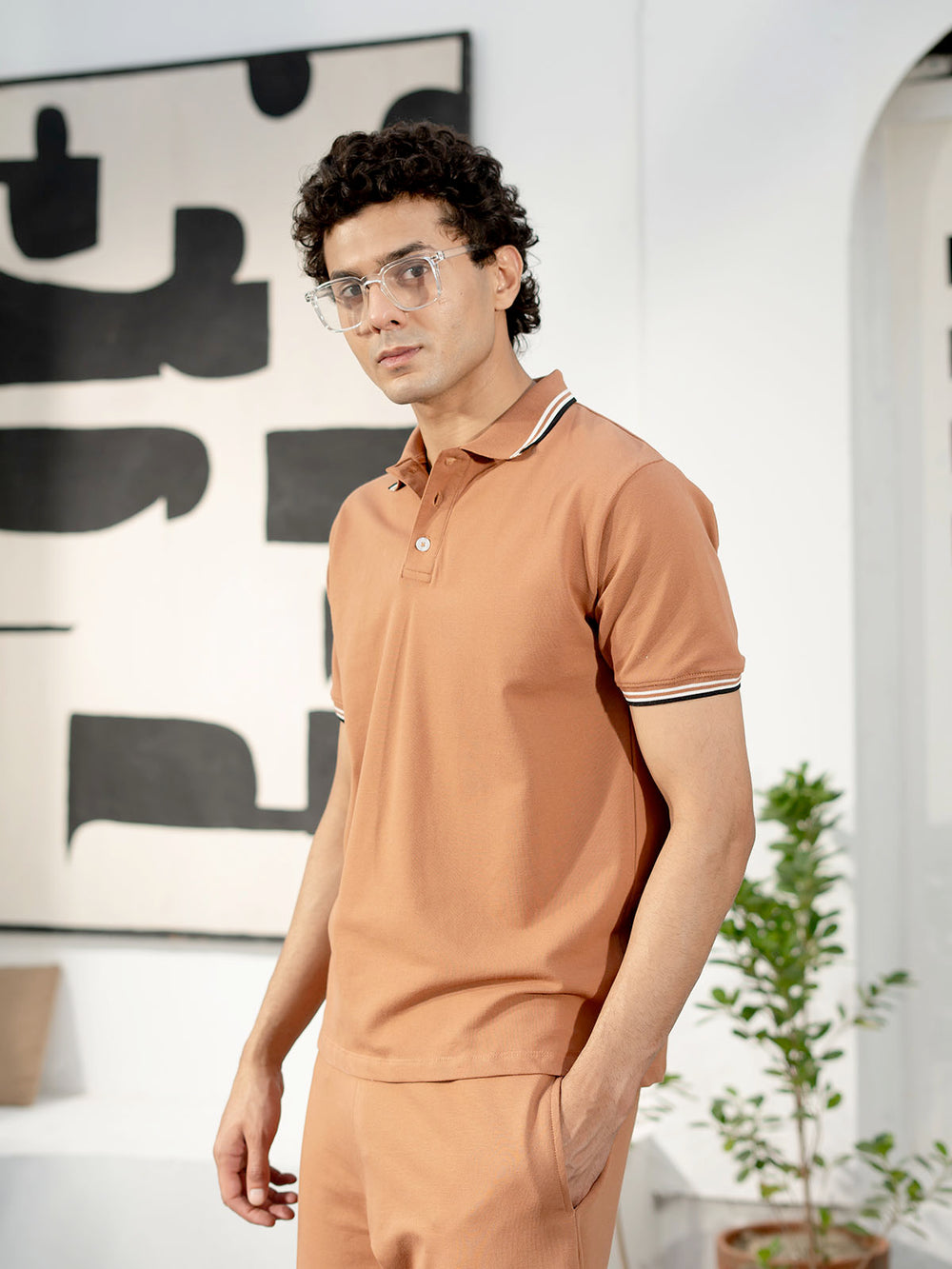 "ABELLE" Regular Fit Pique Polo Shirt